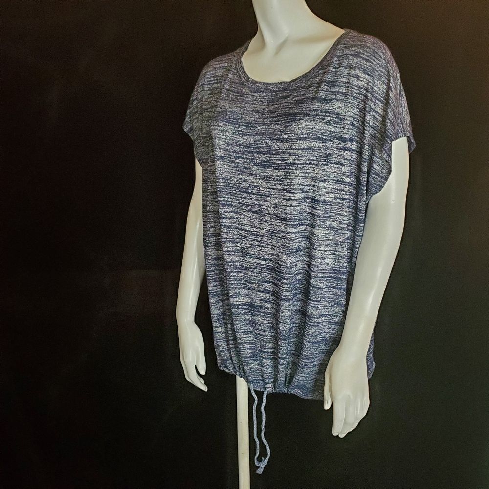 Lou & Grey Blue Marled Short Sleeve Top (XL)